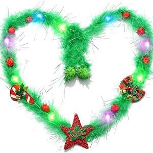 Sixexey Christmas Light Up Necklace Xmas LED Star Jingle Bell Pendant Necklace